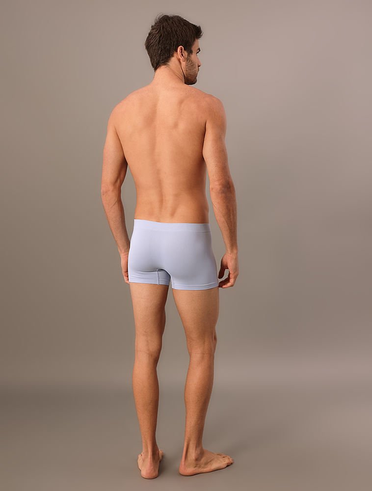 Kit 3 Cuecas Low Rise Trunk Seamless Micro Calvin Klein Underwear - Preto/Branco/Azul Claro Preto/Branco/Azul Claro 4