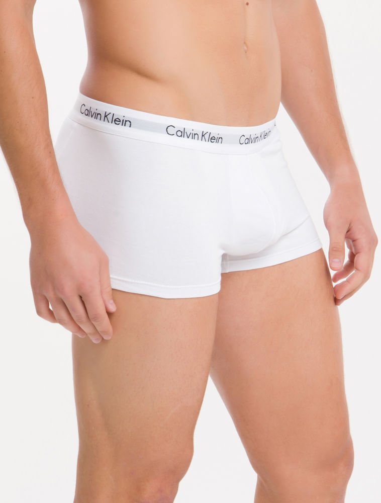 Kit 4 Cuecas Trunk Classic Cintura Baixa Com Elastano Calvin Klein Underwear - Branco + Preto + Mescla