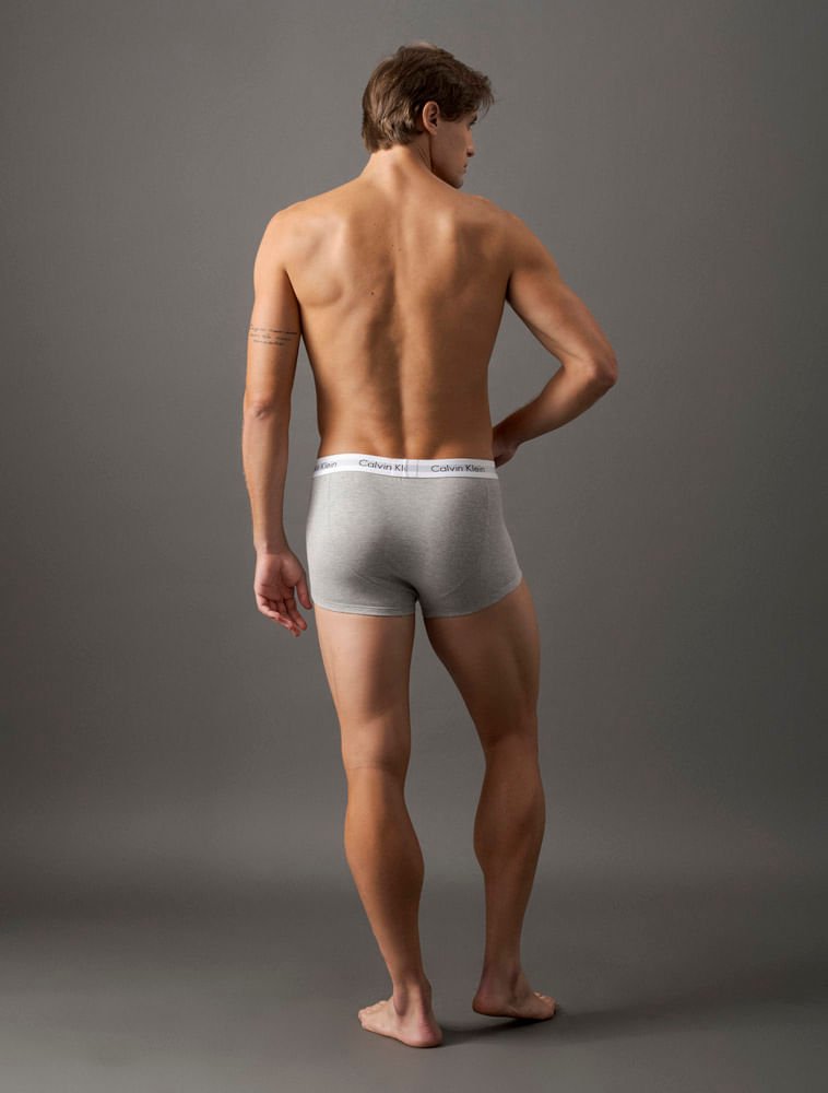 Kit 4 Cuecas Trunk Classic Cintura Baixa Com Elastano Calvin Klein Underwear - Branco + Preto + Mescla Branco/Preto/Mescla 13