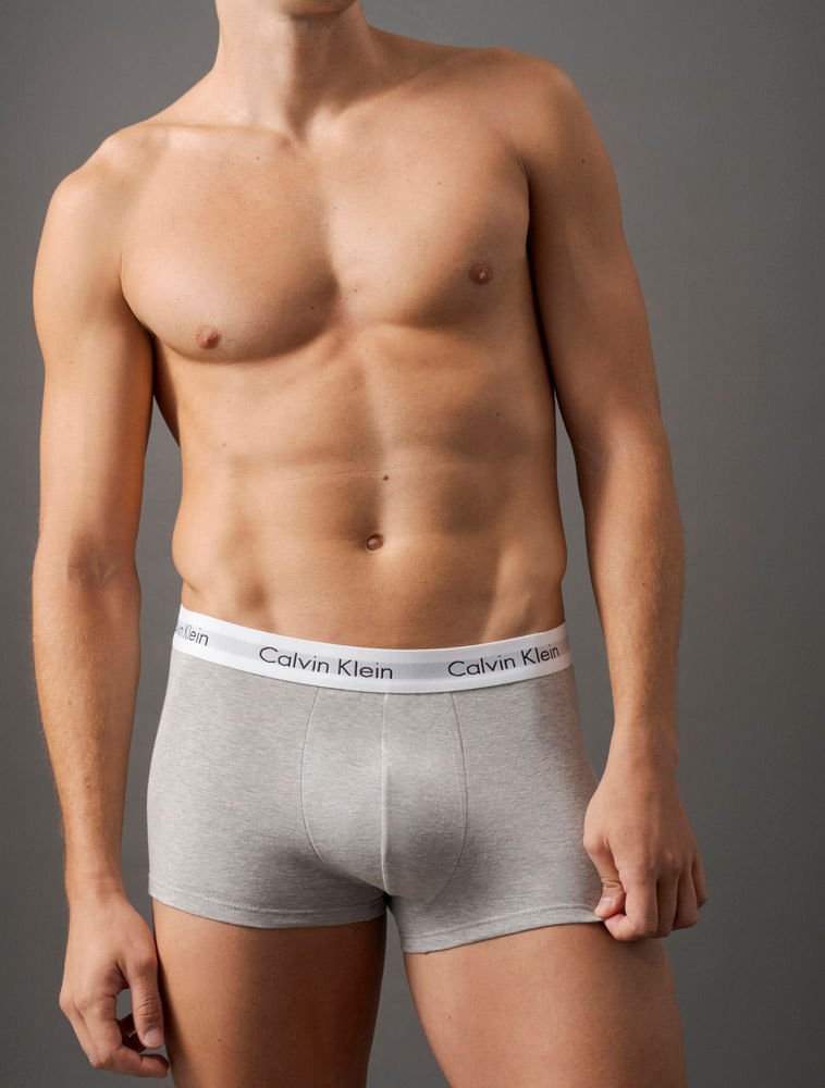 Kit 4 Cuecas Trunk Classic Cintura Baixa Com Elastano Calvin Klein Underwear - Branco + Preto + Mescla Branco/Preto/Mescla 14
