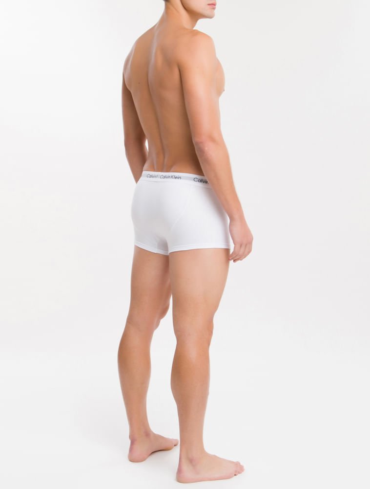 Kit 4 Cuecas Trunk Classic Cintura Baixa Com Elastano Calvin Klein Underwear - Branco + Preto + Mescla Branco/Preto/Mescla 3