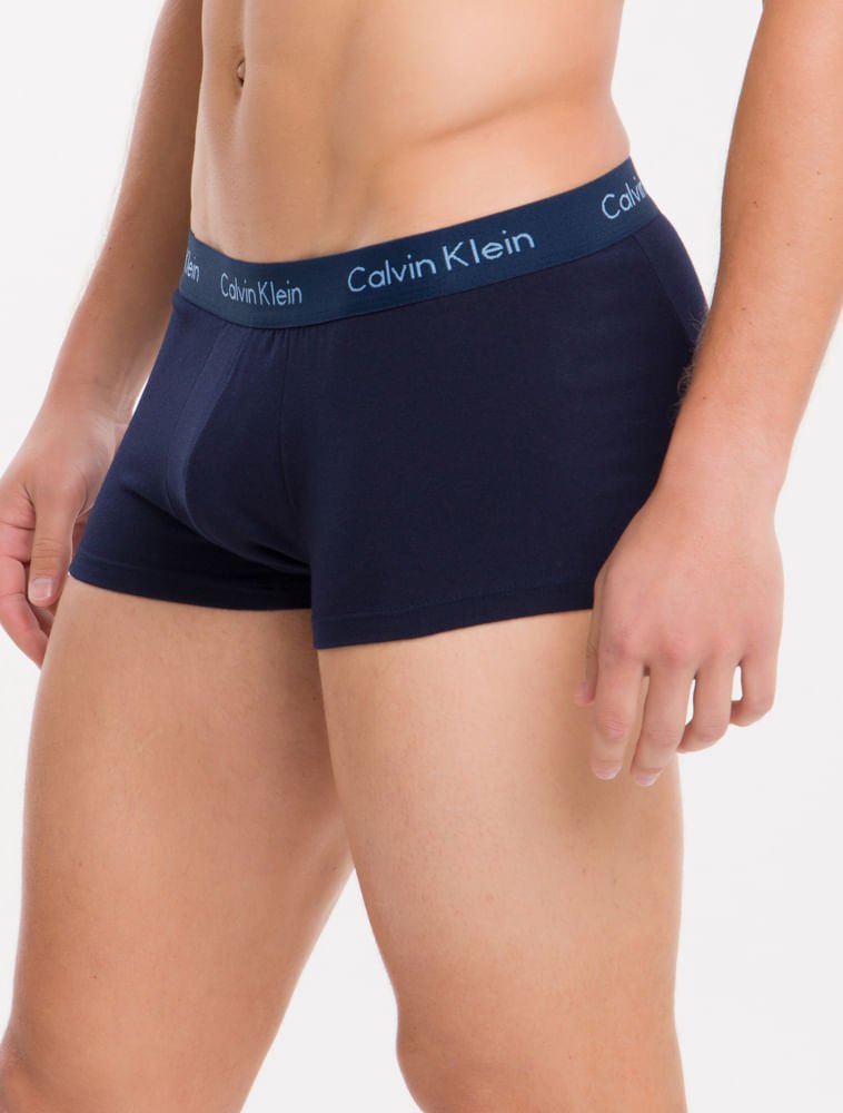 Kit 4 Cuecas Trunk Classic Cintura Baixa Com Elastano Calvin Klein Underwear - Branco + Preto + Mescla Branco/Preto/Mescla 4