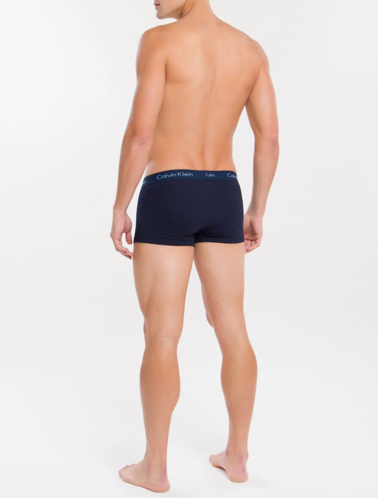 Kit 4 Cuecas Trunk Classic Cintura Baixa Com Elastano Calvin Klein Underwear - Branco + Preto + Mescla Branco/Preto/Mescla 6