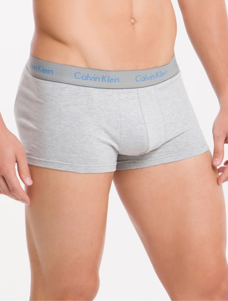 Kit 4 Cuecas Trunk Classic Cintura Baixa Com Elastano Calvin Klein Underwear - Branco + Preto + Mescla Branco/Preto/Mescla 7
