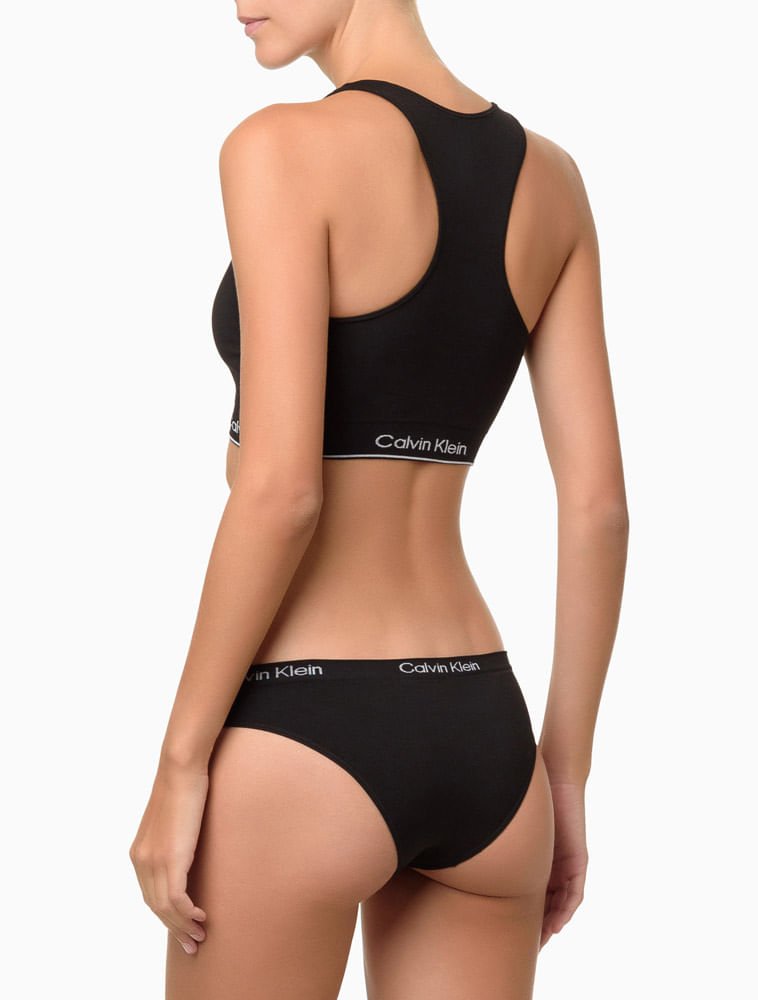 Kit 2 Calcinhas Tangas Microfibra Seamless Calvin Klein Underwear - Preto/Bege 3
