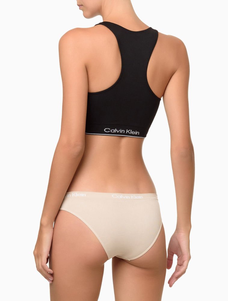 Kit 2 Calcinhas Tangas Microfibra Seamless Calvin Klein Underwear - Preto/Bege 6