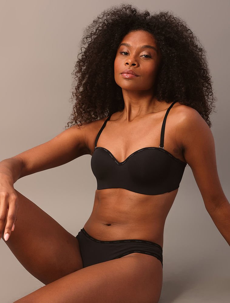 Calcinha Tanga Soft Micrologo Calvin Klein Underwear - Preto Preto 5