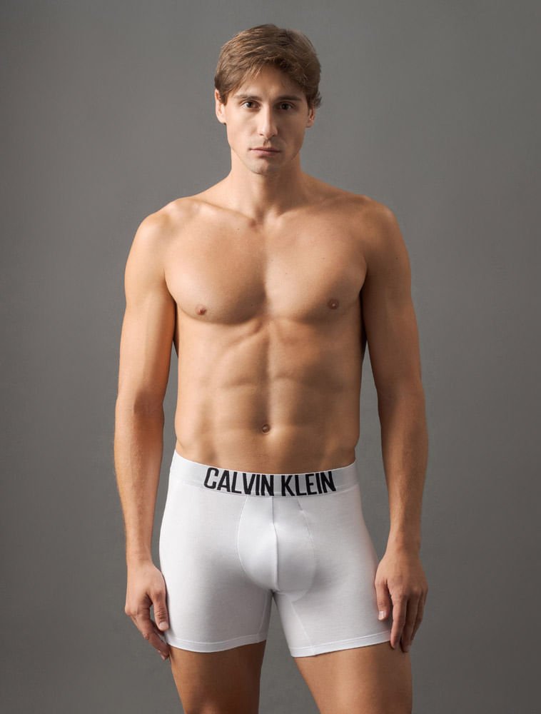 Kit 2 Cuecas Boxer Cotton Intense Power Calvin Klein Underwear - Branco/Branco