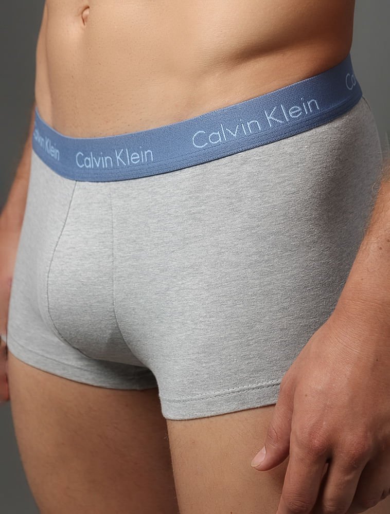 Kit 4 Cuecas Low Rise Trunk Calvin Klein Underwear - Azul Medio/Azul Claro Azul Medio/Azul Claro 4