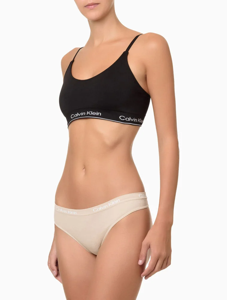 Kit 2 Calcinhas Fio Dental Microfibra Seamless Calvin Klein Underwear - Preto/Skin Preto/Bege 4