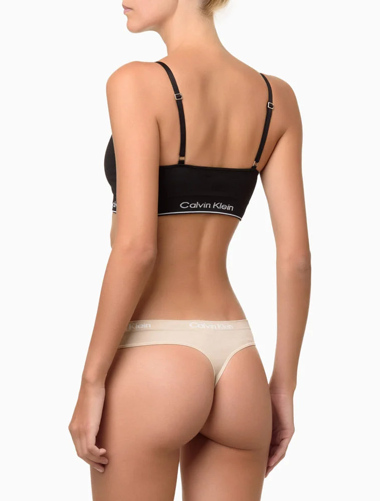 Kit 2 Calcinhas Fio Dental Microfibra Seamless Calvin Klein Underwear - Preto/Skin Preto/Bege 6