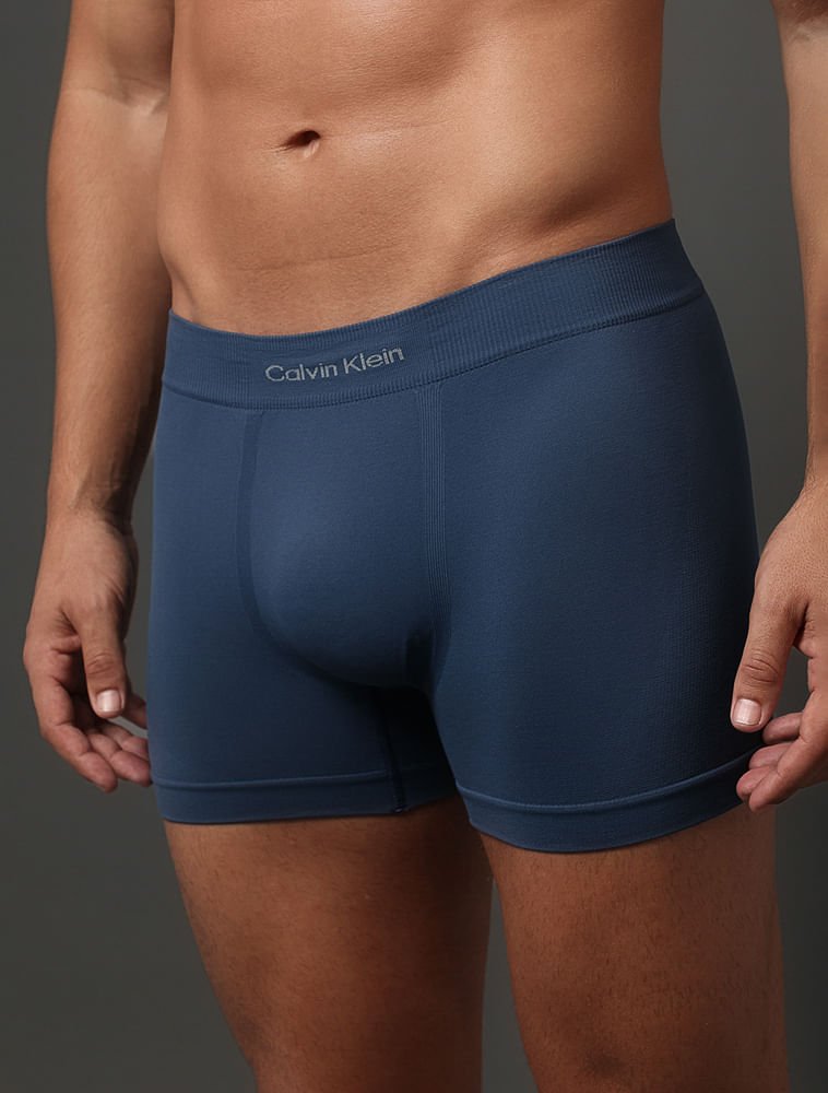 Cueca Trunk Modern Logo Seamless Calvin Klein Underwear - Azul Escuro Azul 4