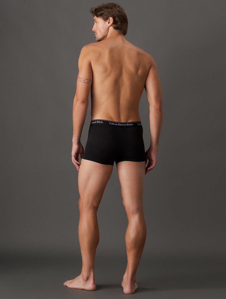 Kit 2 Cuecas Trunk Modern Cotton Calvin Klein Underwear - Preto Com Cinza Claro Preto 2