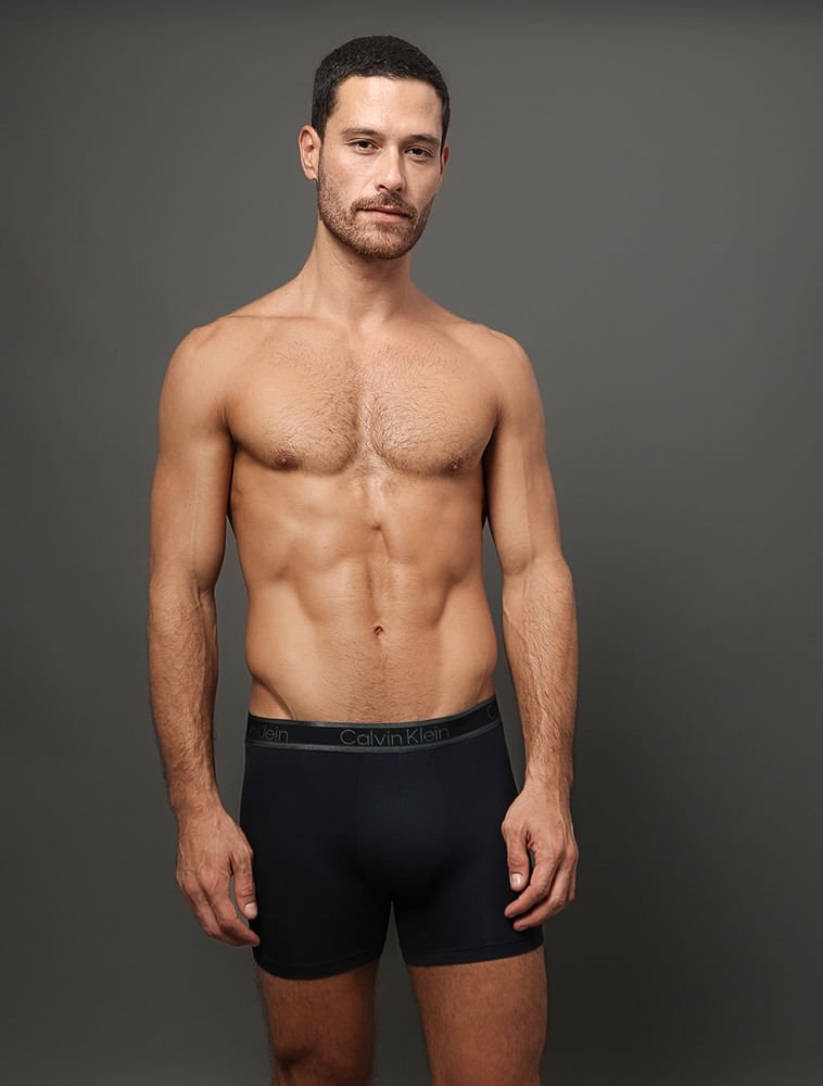 Cueca Boxer Modal Tonal Calvin Klein Underwear - Preto