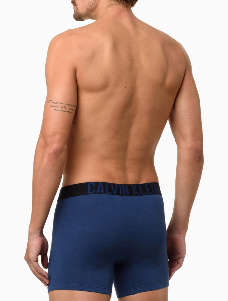 Kit 2 Cuecas Boxer Cotton Intense Power Calvin Klein Underwear - Azul + Preto Azul 3