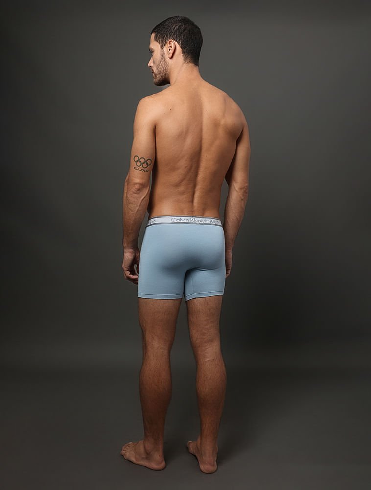 Cueca Boxer Modal Tonal Calvin Klein Underwear - Azul Claro Azul 2