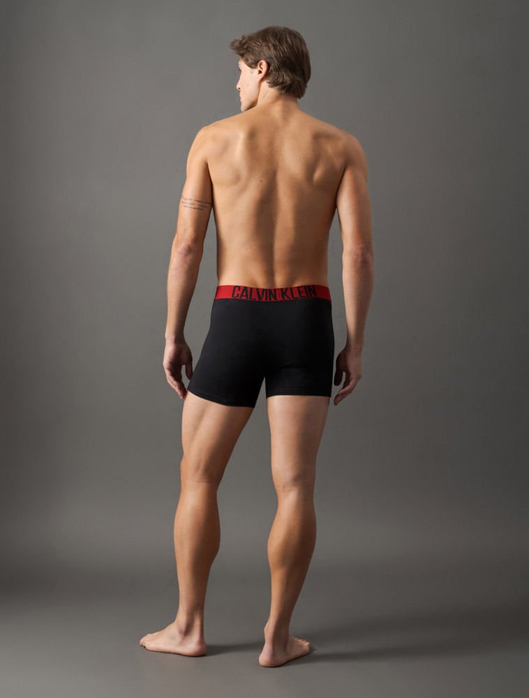 Kit 2 Cuecas Boxer Cotton Intense Power Calvin Klein Underwear - Preto/Vermelho Escuro Preto/Vermelho Escuro 2