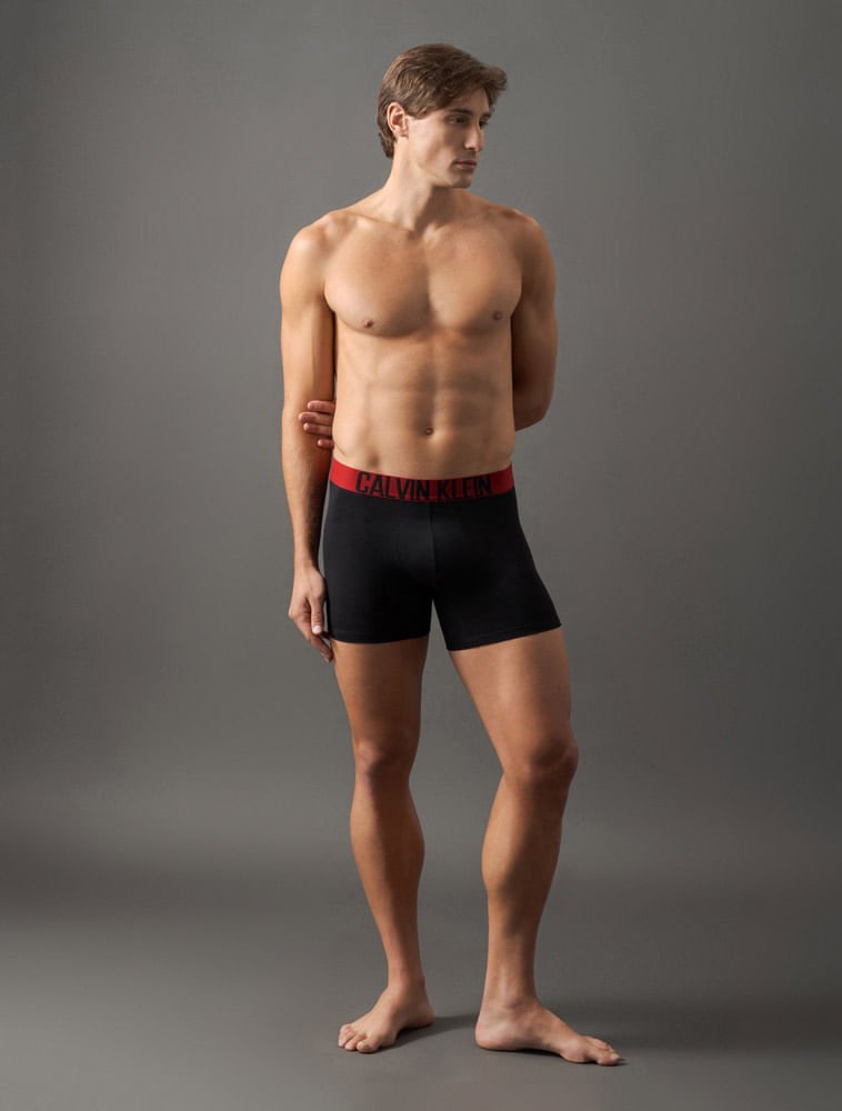 Kit 2 Cuecas Boxer Cotton Intense Power Calvin Klein Underwear - Preto/Vermelho Escuro Preto/Vermelho Escuro 3