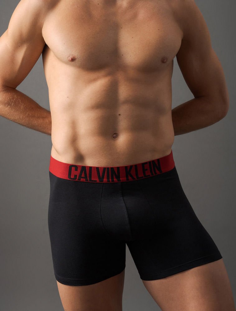 Kit 2 Cuecas Boxer Cotton Intense Power Calvin Klein Underwear - Preto/Vermelho Escuro Preto/Vermelho Escuro 4