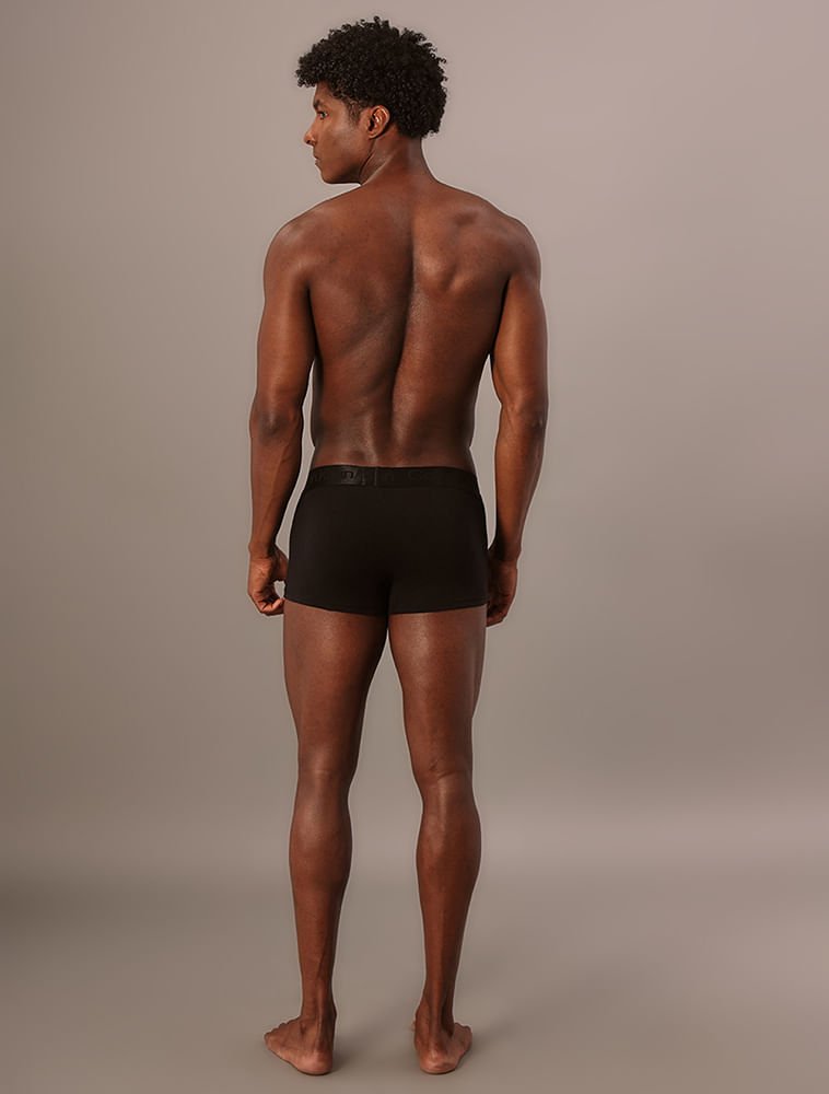 Cueca Low Rise Trunk Pima Cotton Calvin Klein Underwear - Preto Preto 4