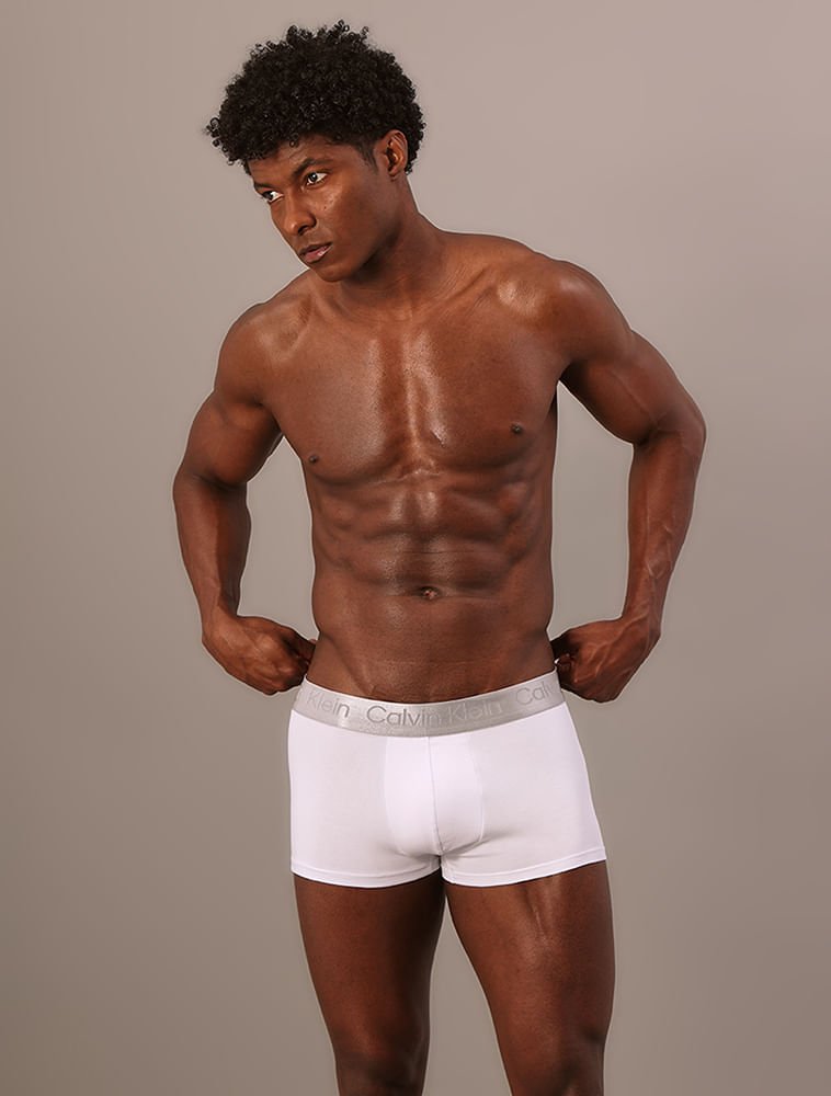 Cueca Low Rise Trunk Pima Cotton Calvin Klein Underwear - Branco Branco 3