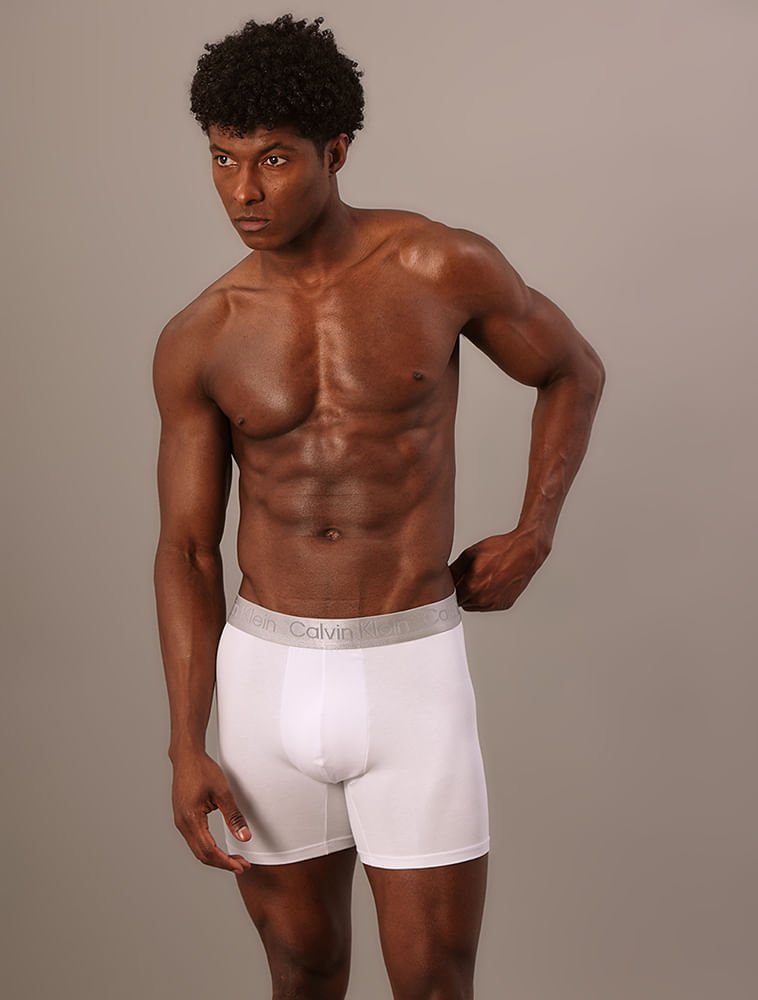 Cueca Boxer Pima Cotton Calvin Klein Underwear - Branco Branco 5