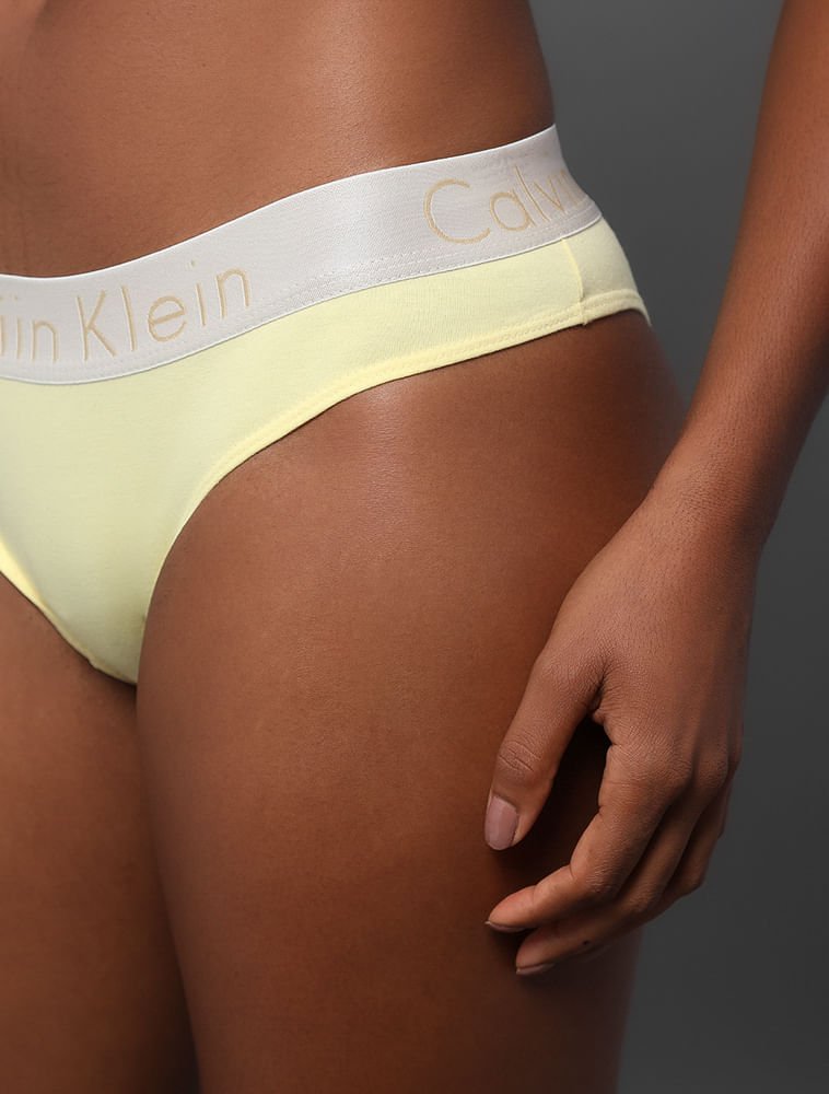 Calcinha Tanga Cotton Reveillon Calvin Klein Underwear - Amarelo Ouro Amarelo 2