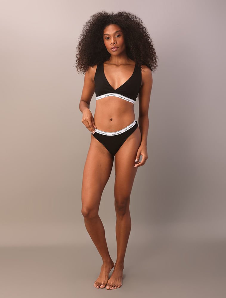 Kit 3 Calcinhas Fio Dental Mini Modern Cotton Calvin Klein Underwear - Multi Multicores 7