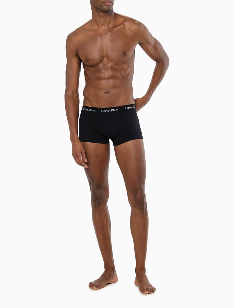 Kit 3 Cuecas Low Rise Trunk Classic Cintura Baixa Calvin Klein Underwear - Preto Preto 2