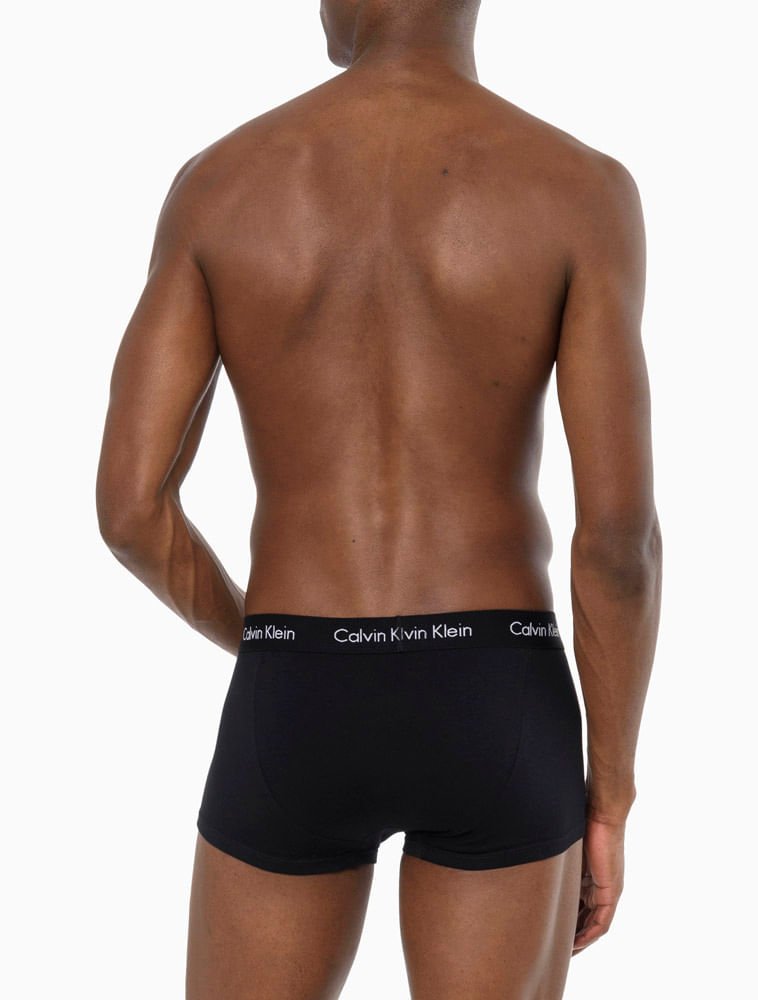 Kit 3 Cuecas Low Rise Trunk Classic Cintura Baixa Calvin Klein Underwear - Preto Preto 3