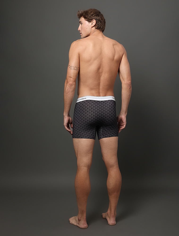 Cueca Boxer Estampada Modern Cotton Calvin Klein Underwear - Preto Preto 2