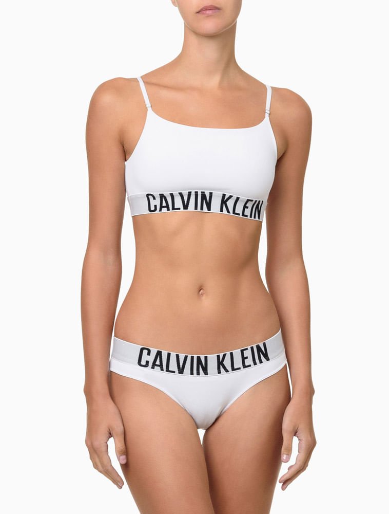 Calcinha Tanga Micro Intense Power Calvin Klein Underwear - Branco/Branco