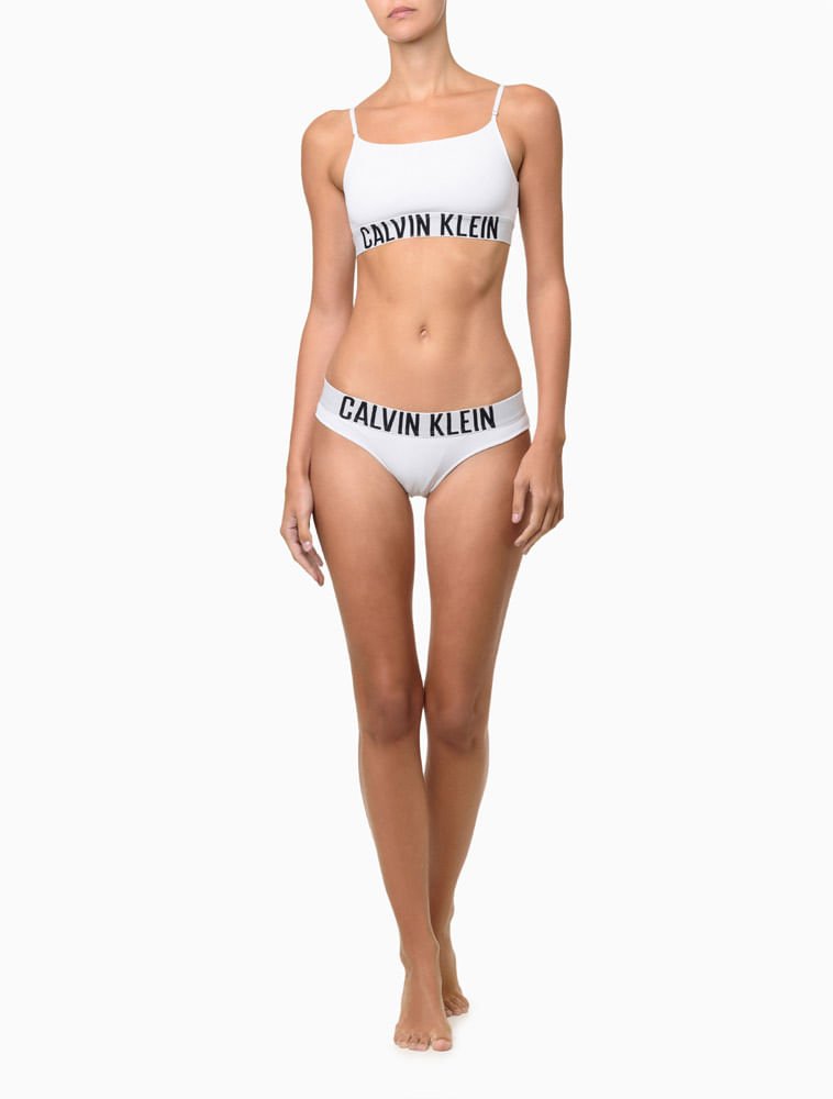 Calcinha Tanga Micro Intense Power Calvin Klein Underwear - Branco/Branco Branco 2