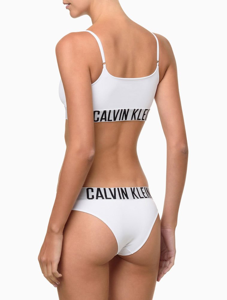 Calcinha Tanga Micro Intense Power Calvin Klein Underwear - Branco/Branco Branco 3