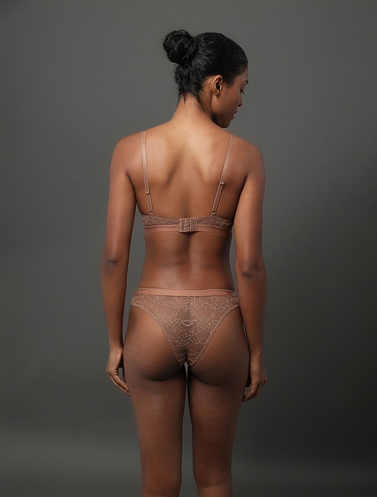 Calcinha Tanga Soft Lace Calvin Klein Underwear - Capuccino Marrom 2