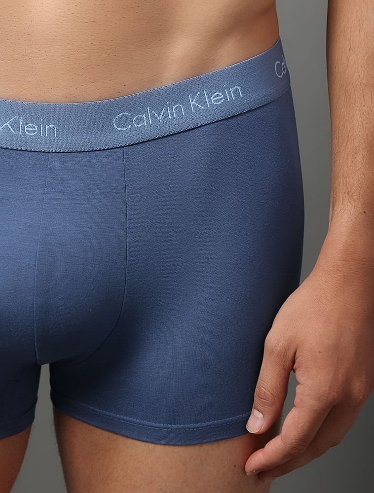 Cueca Trunk de Modal Calvin Klein Underwear - Azul Medio/Azul Claro Azul 4