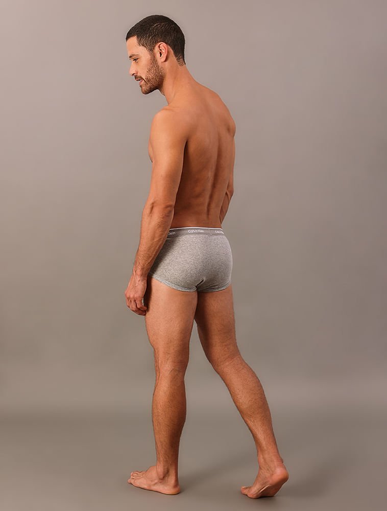 Kit 3 Cuecas Brief Cotton Rib Calvin Klein - 020 Cinza 4