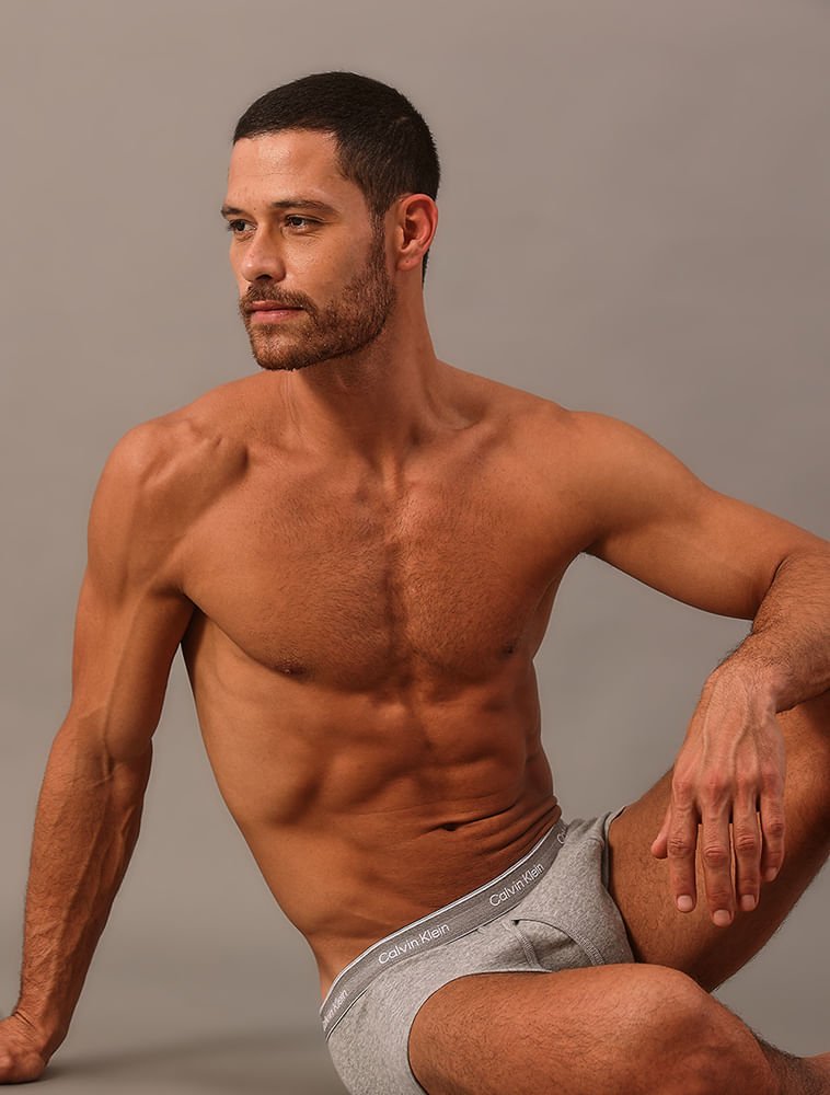 Kit 3 Cuecas Brief Cotton Rib Calvin Klein - 020 Cinza 5