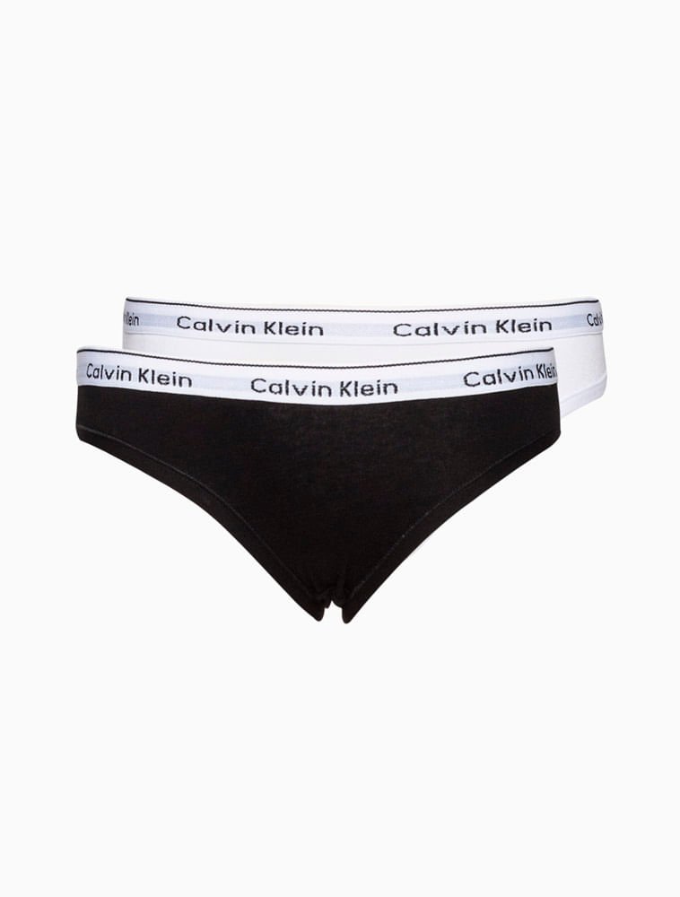 Kit 2 Calcinhas Menina Mini Modern Cotton Calvin Klein Underwear - Preto / Branco