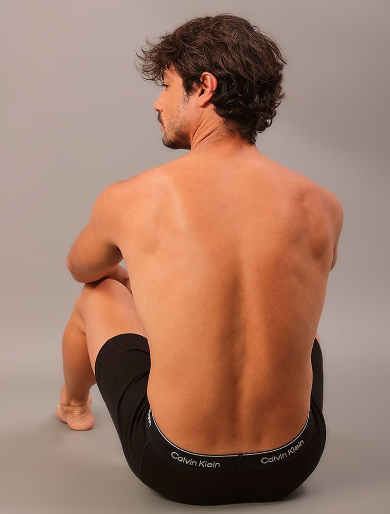 Kit 3 Cuecas Boxer Brief Cotton Calvin Klein Underwear - Black Preto 5