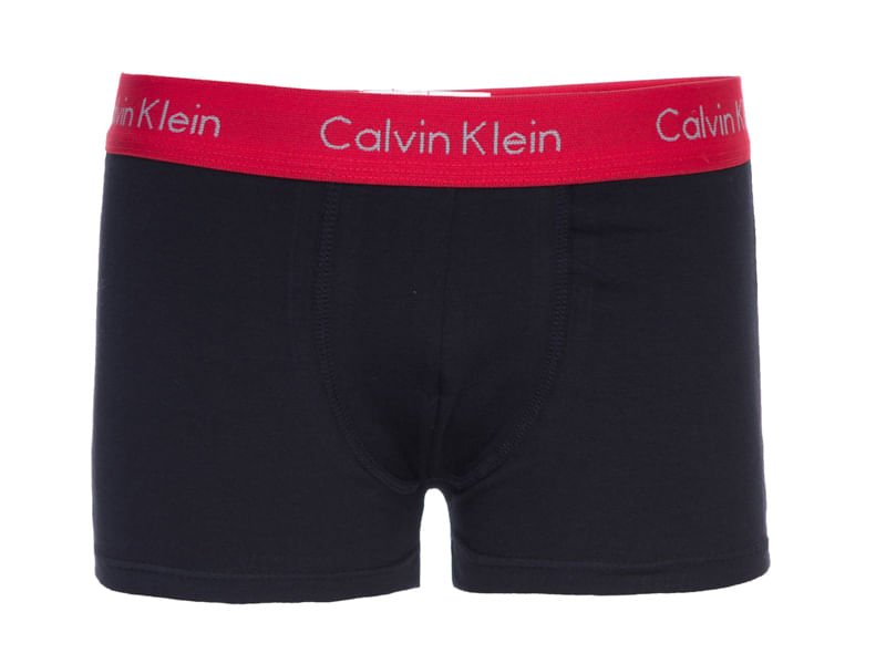 Kit 2 Underwear Trunk Classic Costura Frontal Elástico Preto Cueca Infantil Calvin Klein - Preto