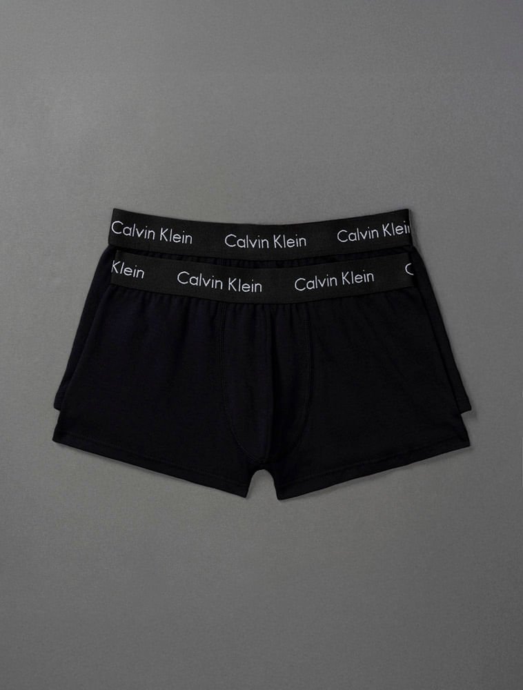 Kit 2 Underwear Trunk Classic Costura Frontal Elástico Preto Cueca Infantil Calvin Klein - Preto Preto 5