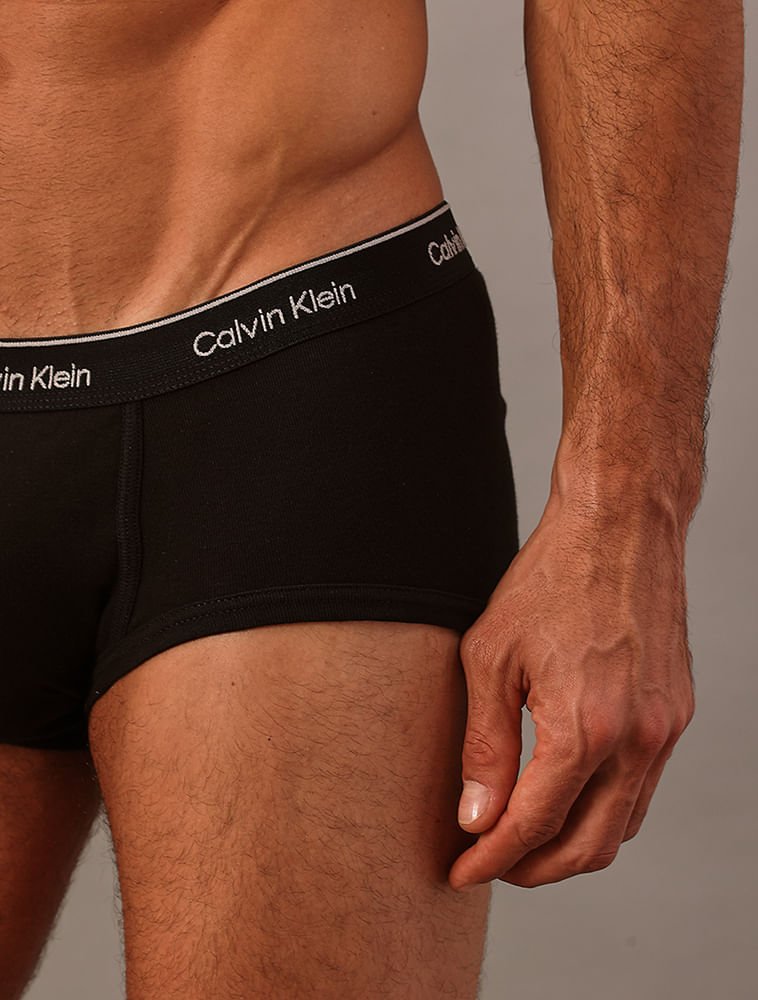 Kit 3 Cuecas Brief Cotton Rib Calvin Klein - Black Preto 3