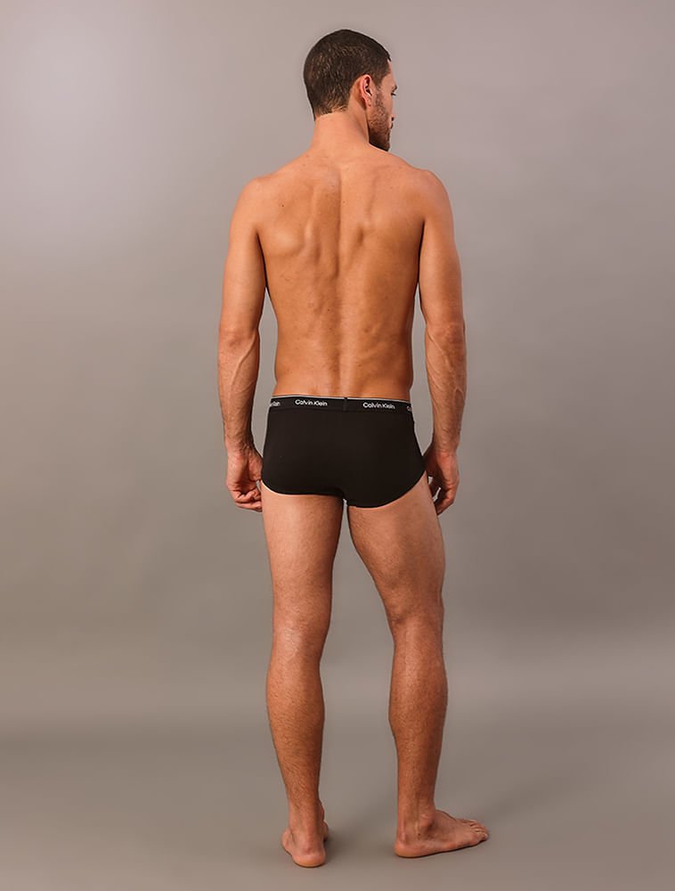 Kit 3 Cuecas Brief Cotton Rib Calvin Klein - Black Preto 4