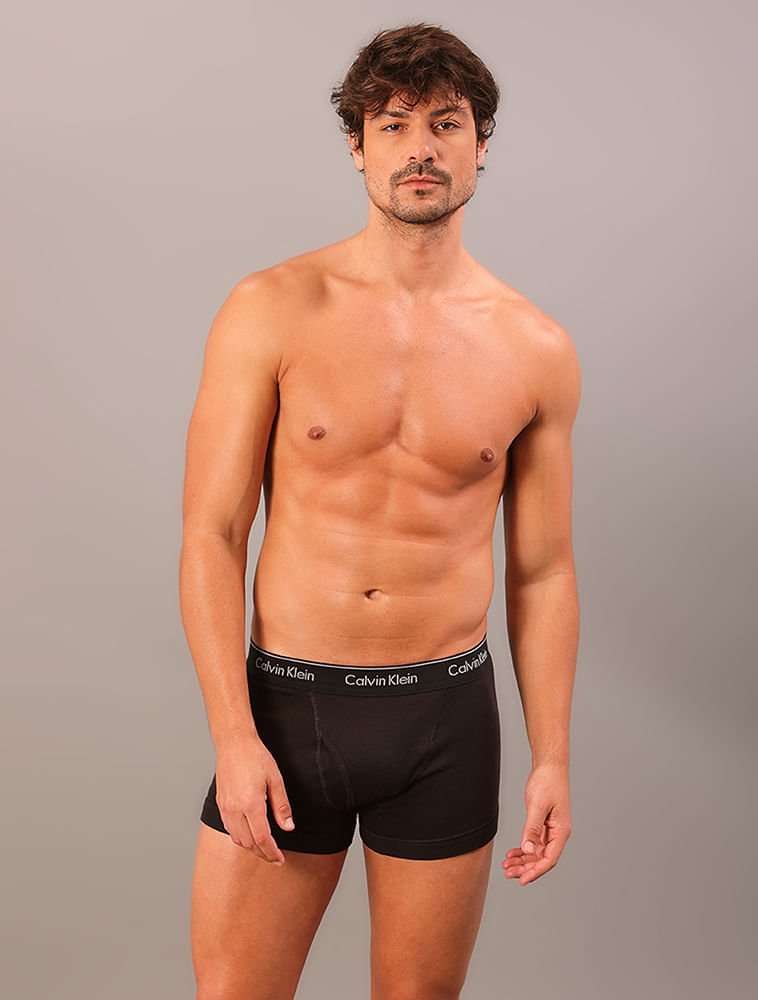 Kit  3 Cuecas Brief de Cotton - Black Preto 2