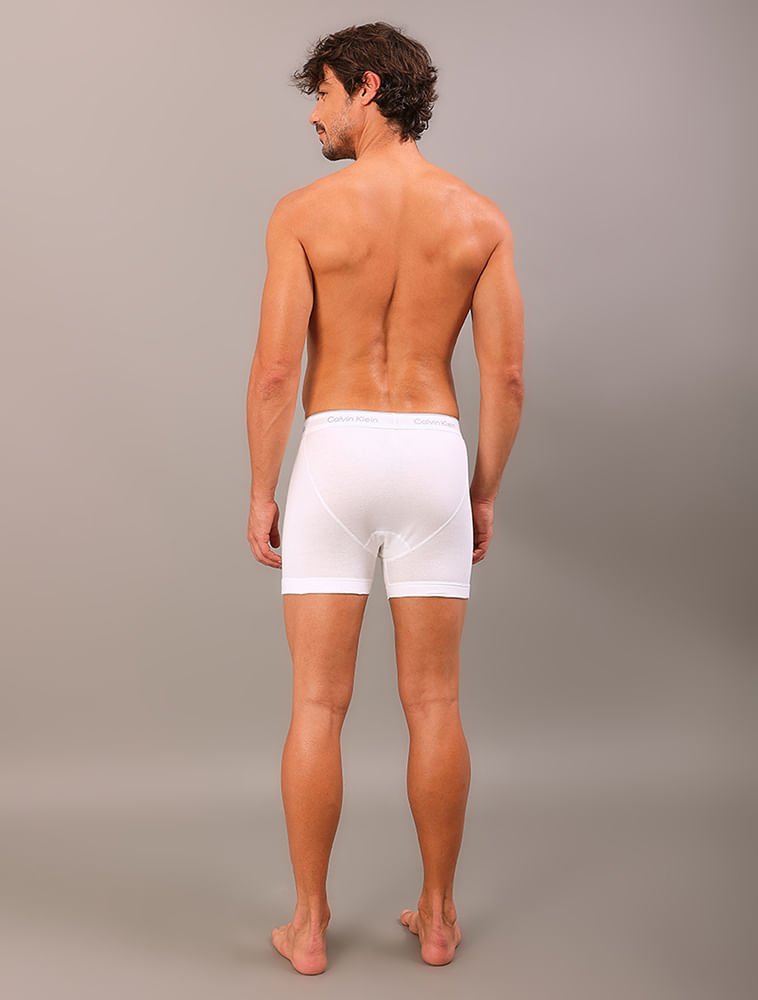 Kit 3 Cuecas Boxer Brief Cotton Calvin Klein Underwear - White Branco 4