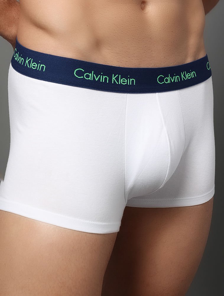 Kit 3 Cuecas Low Rise Trunk Classic Calvin Klein Underwear - Branco / Cinza Mescla Branco/Cinza 4