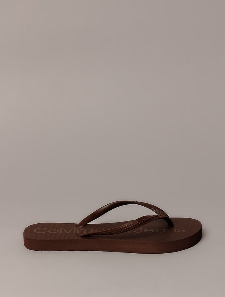 Chinelo Calvin Klein Jeans Feminino Basic - Marrom