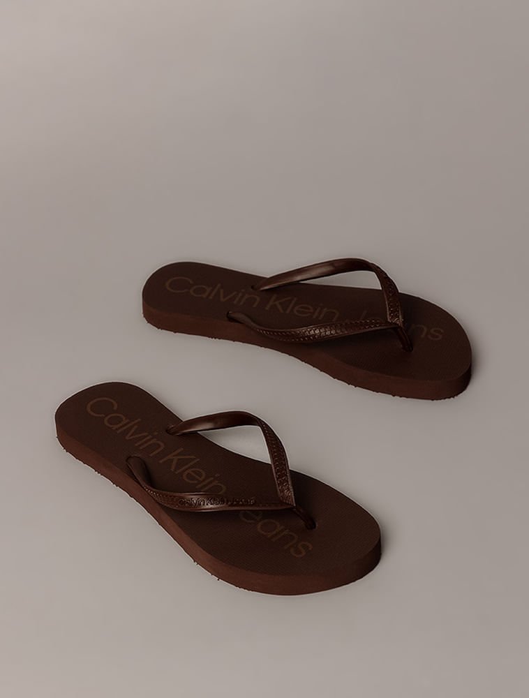 Chinelo Calvin Klein Jeans Feminino Basic - Marrom Marrom 2