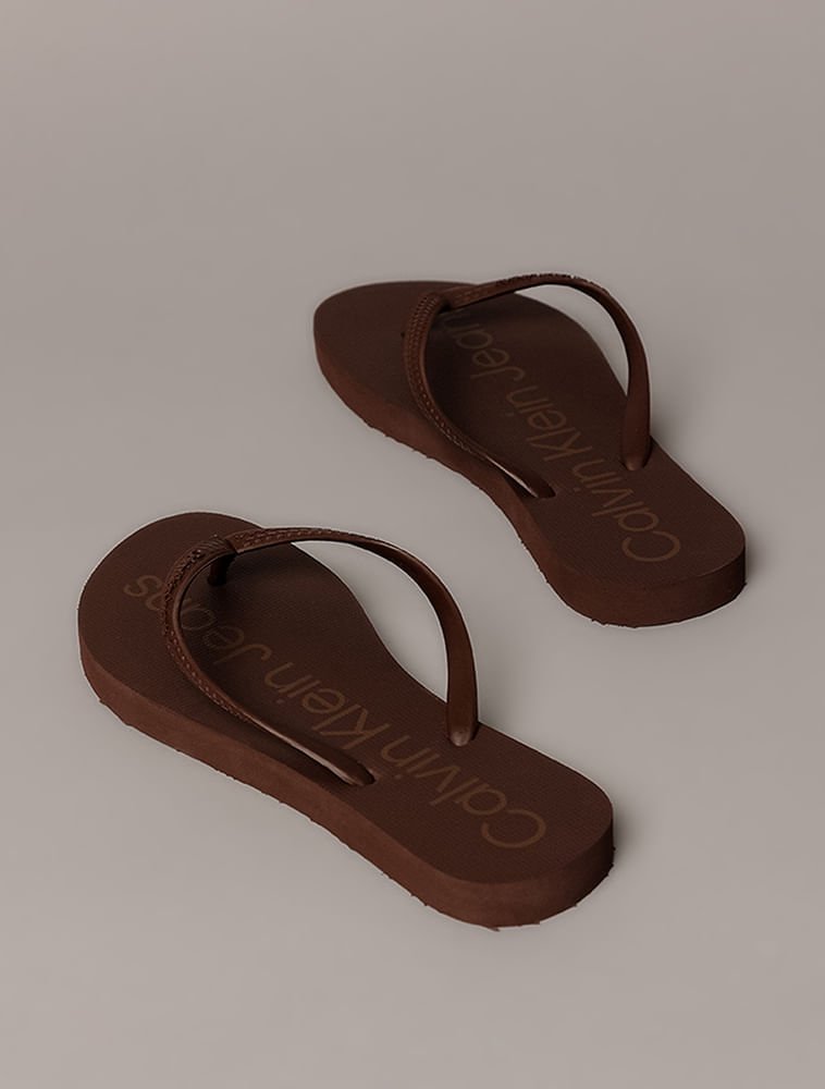 Chinelo Calvin Klein Jeans Feminino Basic - Marrom Marrom 4